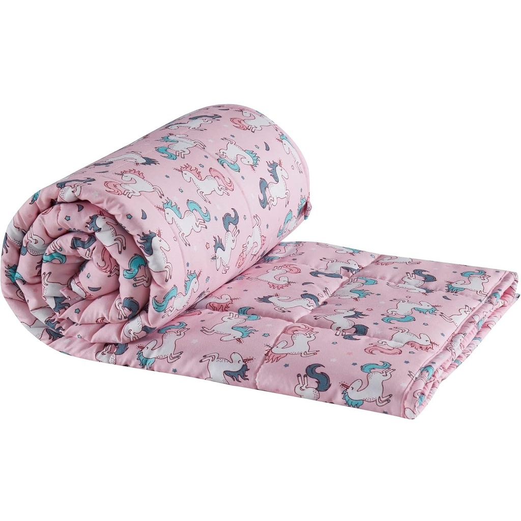 OBTEŽENA ODEJA MINKY/UNICORN PINK