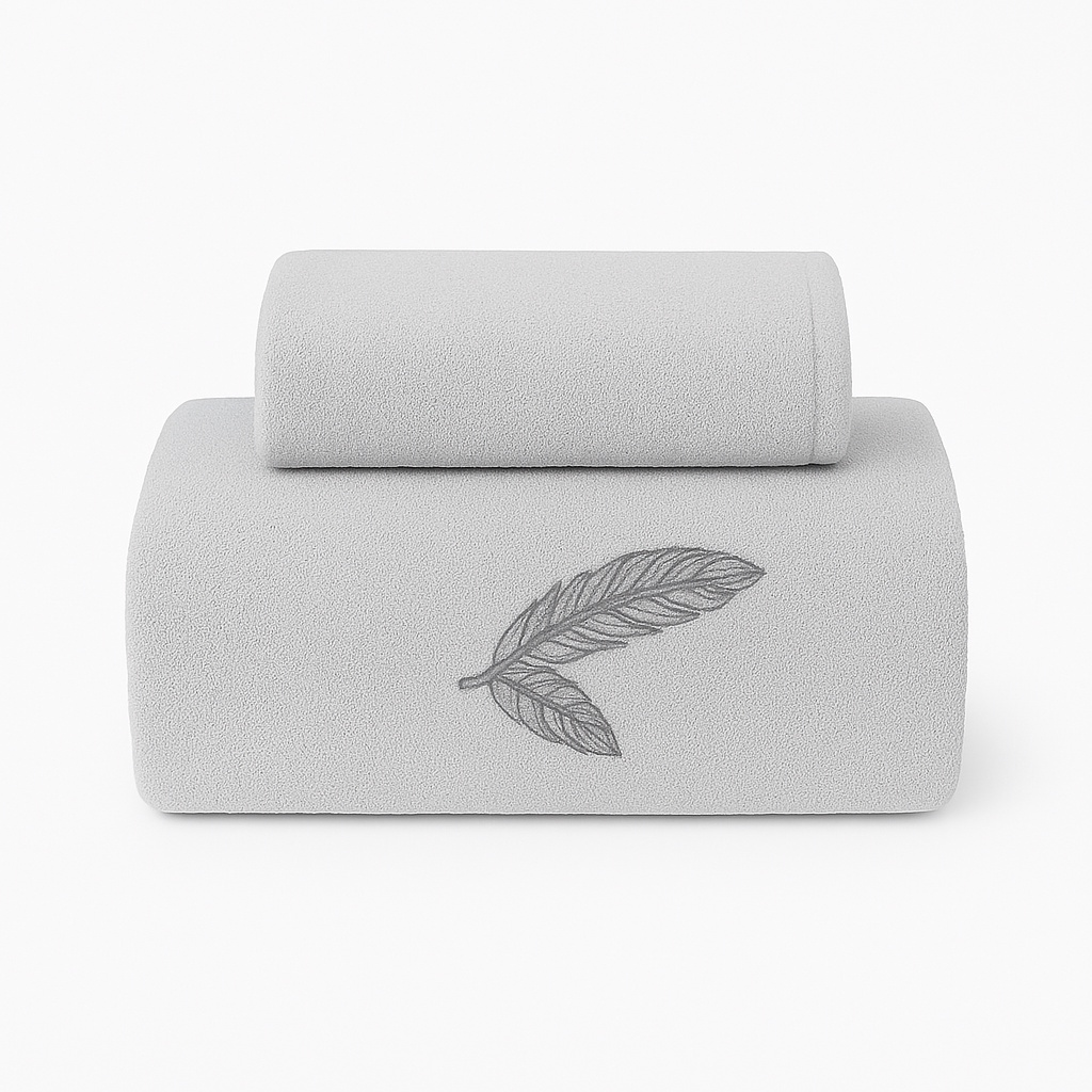 BRISAČA EMBROIDERY FEATHERS GREY