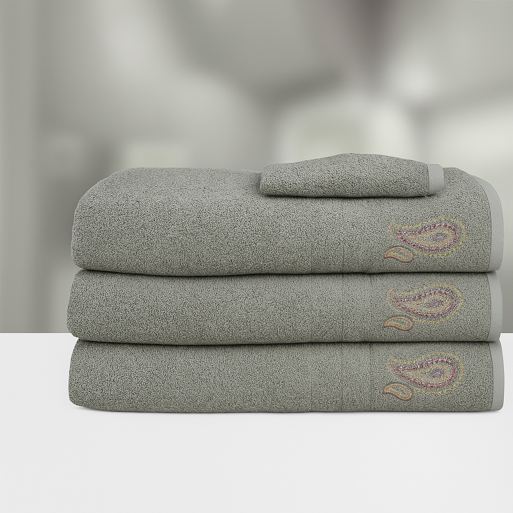BRISAČA EMBROIDERY PAISLEY GREY