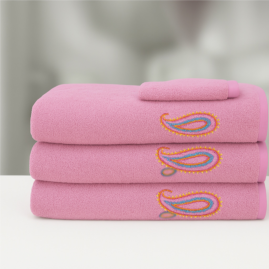 BRISAČA EMBROIDERY PAISLEY PINK