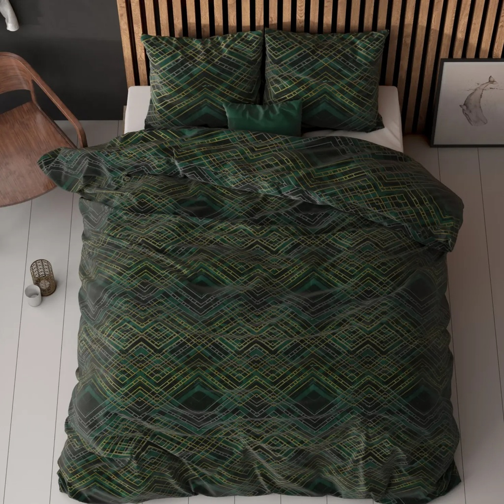 POSTELJNINA ELEGANCE AUTHENTIC TRIANGLE GREEN 