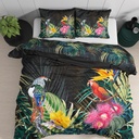 SATENASTA POSTELJNINA DARK FOREST BLACK 