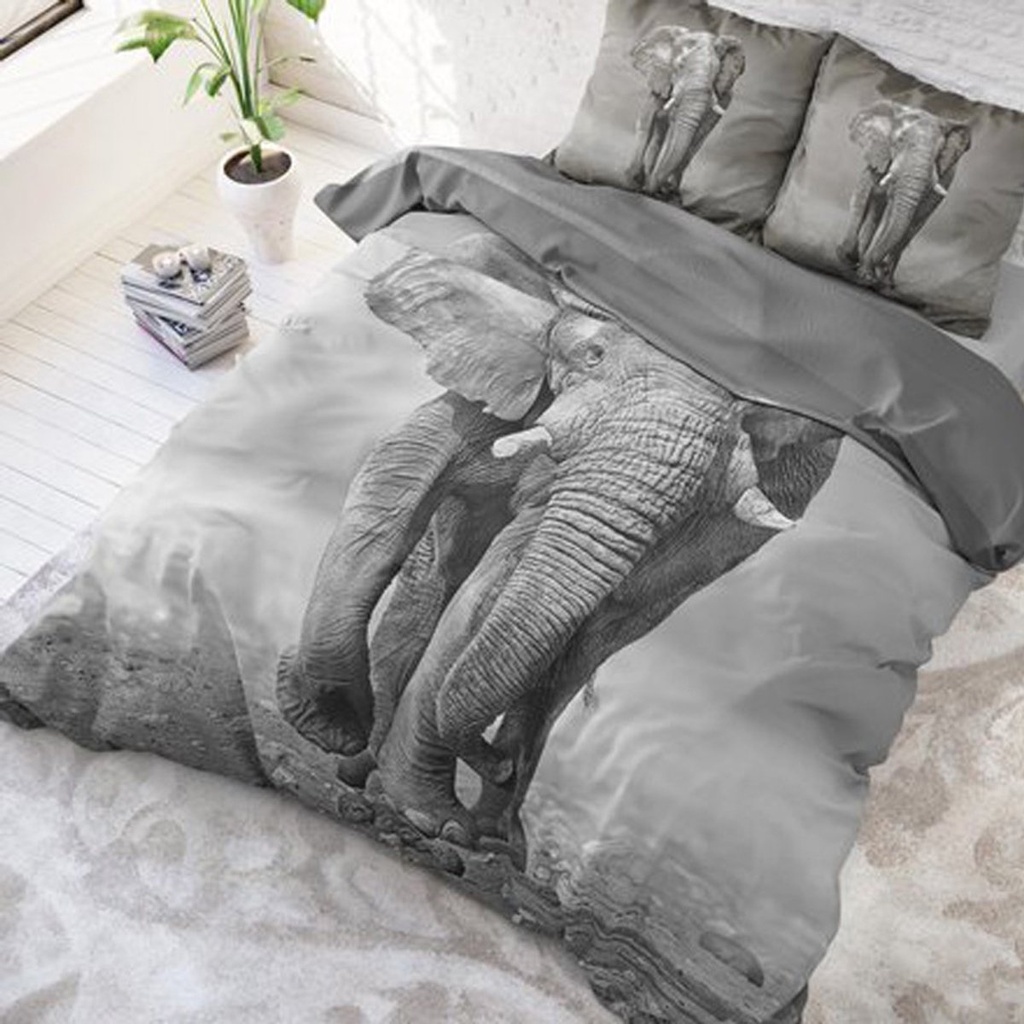 POSTELJNINA PERKAL ELEGANT ELEPHANT ANTHRACITE 
