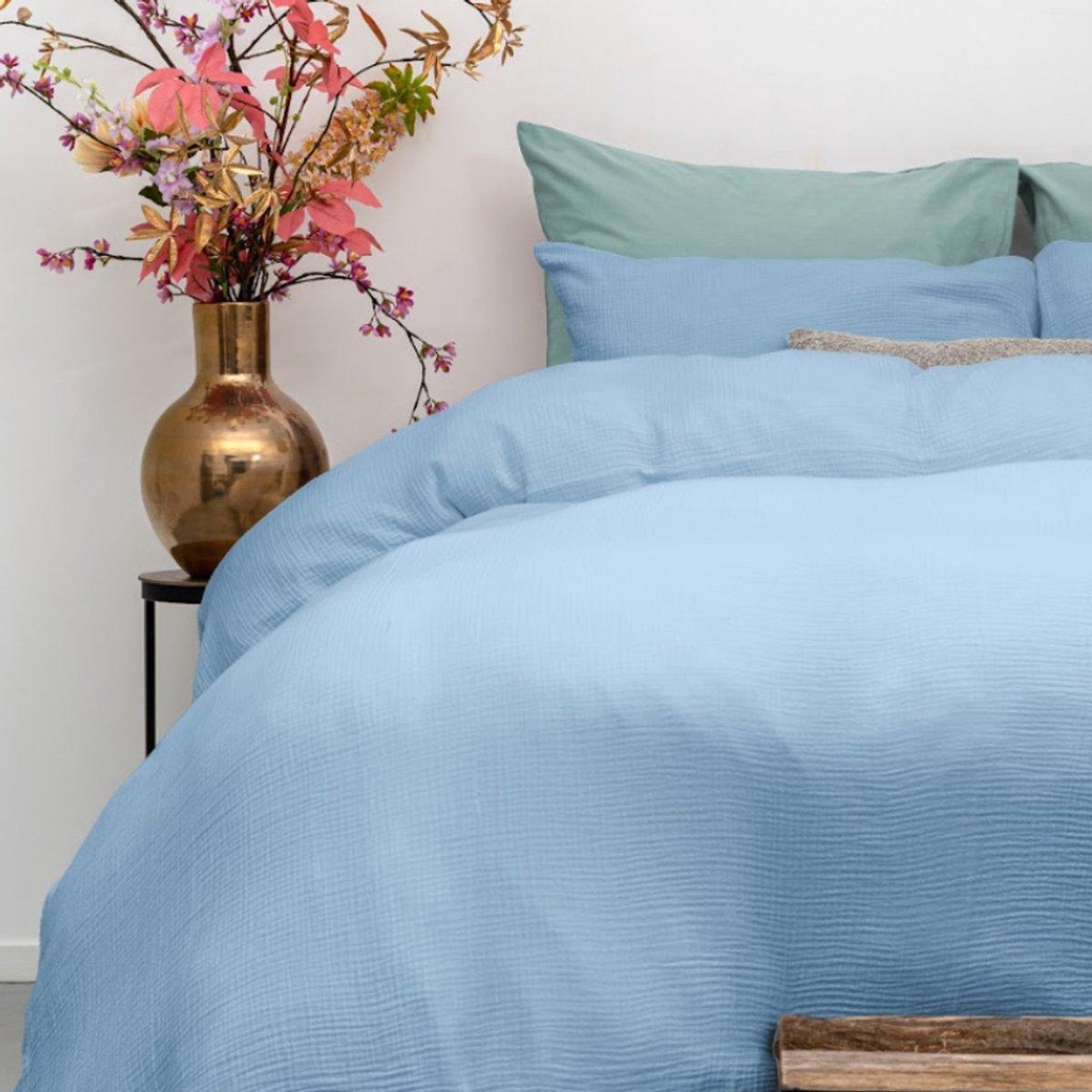 POSTELJNINA PERKAL MOUSSELINE SKY BLUE