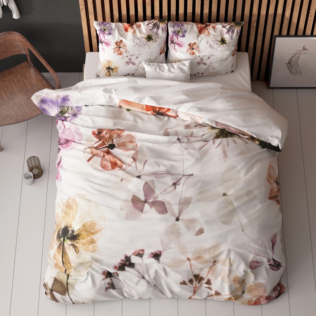 POSTELJNINA PERKAL LOVELY FLOWERS WHITE