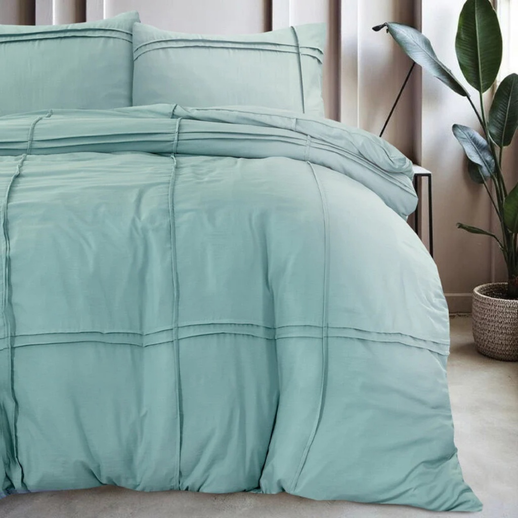 POSTELJNINA WASHED TUFTED GREEN
