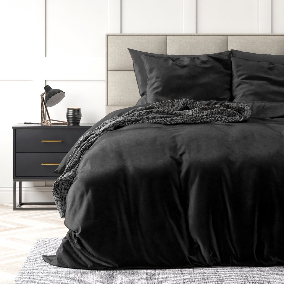 POSTELJNINA VELVET UNI BLACK