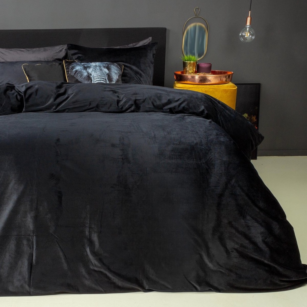 POSTELJNINA VELVET FLUWEEL BLACK