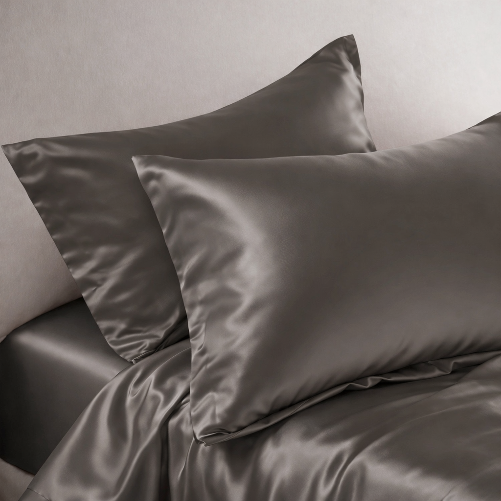 SET 2 PREVLEK ZA VZGLAVNIK GLOSSY ANTHRACITE
