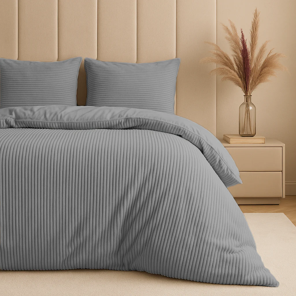 POSTELJNINA RIB TEDDY GREY
