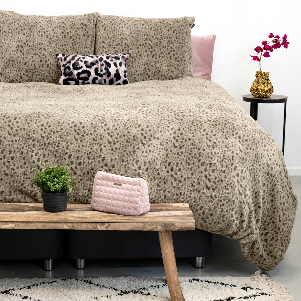 POSTELJNINA TEDDY LEOPARD TAUPE