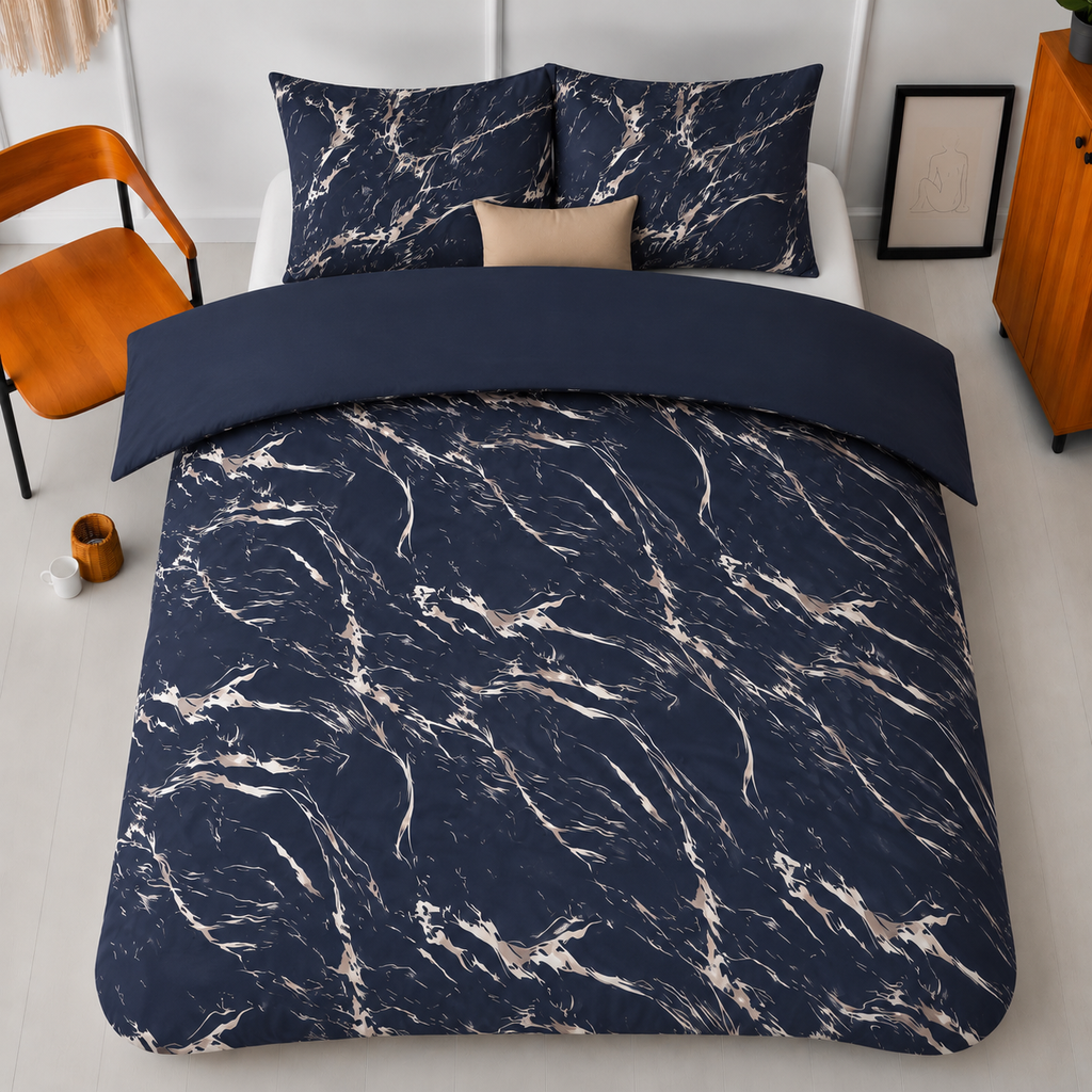 POSTELJNINA DECO MARBLE BLUE