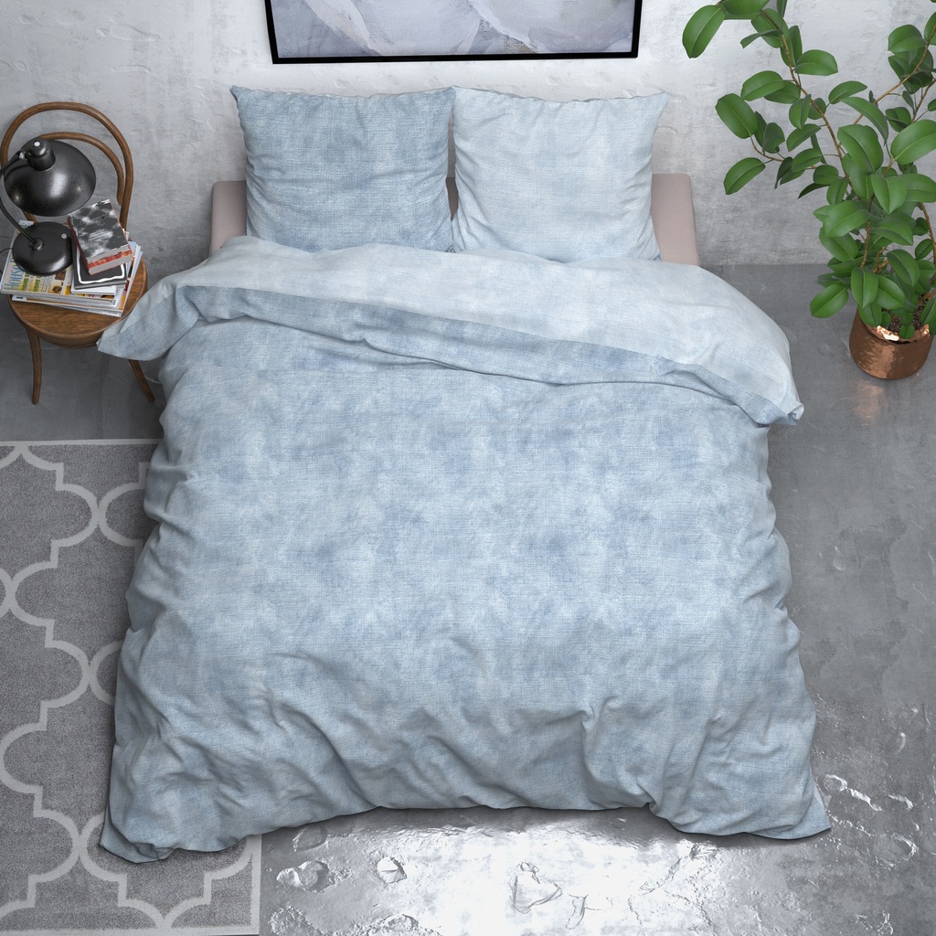 POSTELJNINA IZ FLANELE WASHED COTTON BLUE