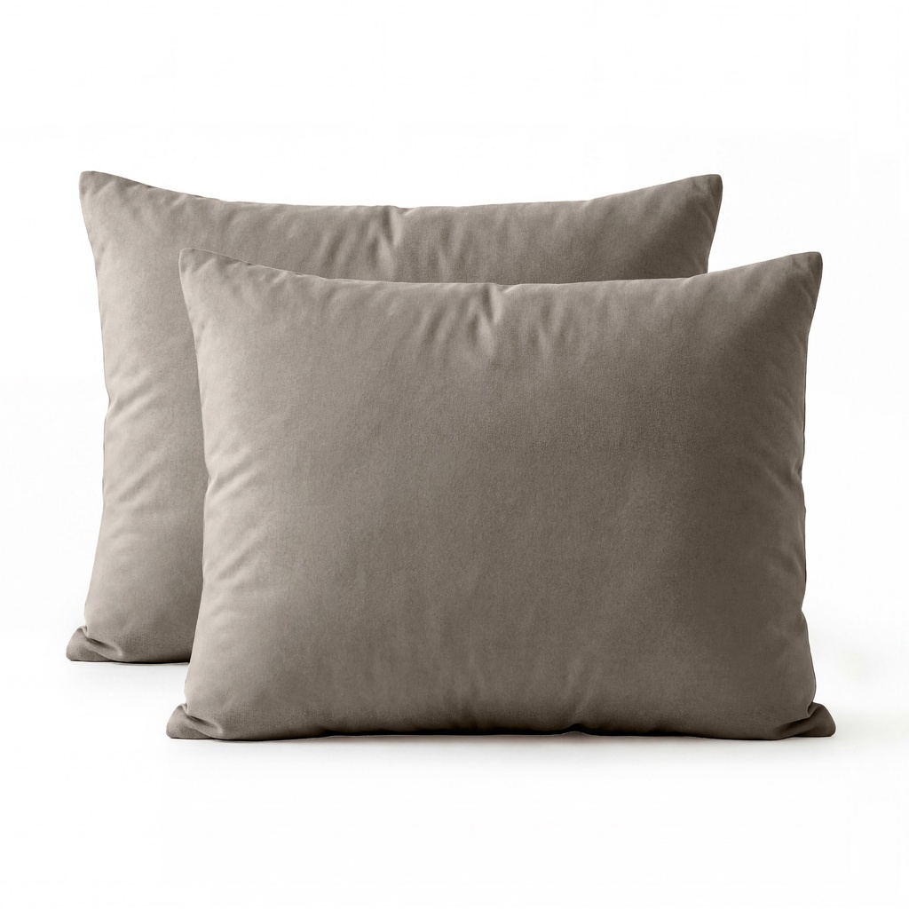 SET 2 PREVLEK ZA VZGLAVNIK PERCALE TAUPE-BROWN