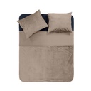POSTELJNINA VELVET PIPING TAUPE/GREY