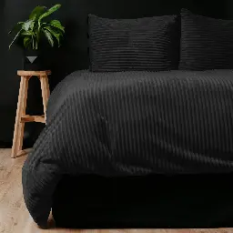 POSTELJNINA RIB TEDDY BLACK