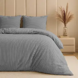 POSTELJNINA RIB TEDDY GREY