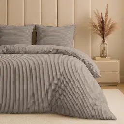 POSTELJNINA RIB TEDDY TAUPE