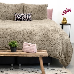 POSTELJNINA TEDDY LEOPARD TAUPE