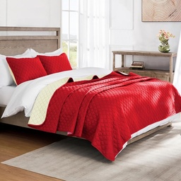 POSTELJNO PREGRINJALO BICOROLE RED/BEIGE