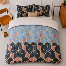 POSTELJNINA CUBE BLUE