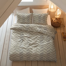 POSTELJNINA IZ FLANELE CHEVRON BEIGE/CREAM